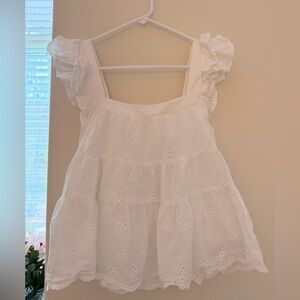 Francescas White Ruffle Top